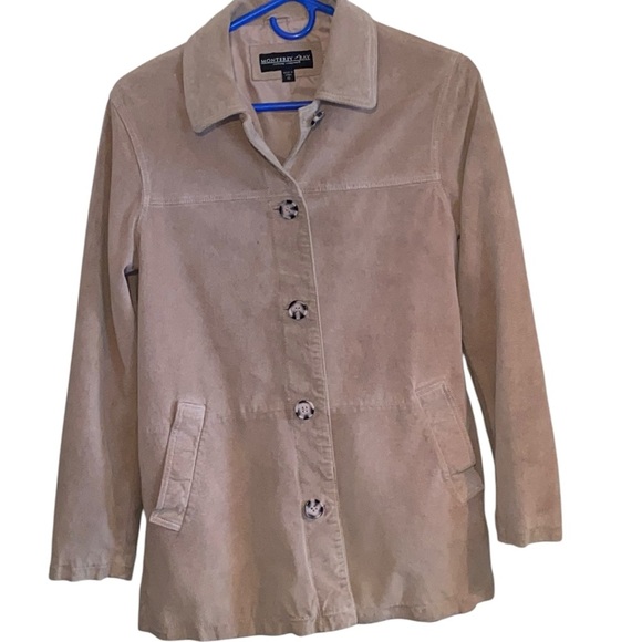 y2k Monterrey Bay dusty pink button down suede leather jacket - Picture 1 of 11